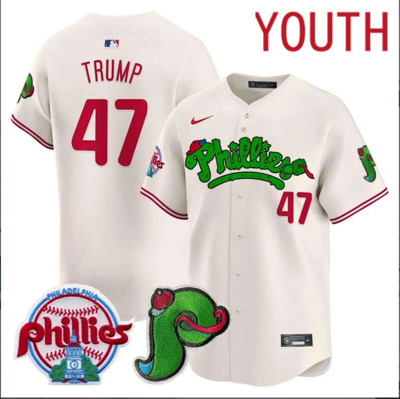Youth Philadelphia Phillies #47 Trump cream Limited 2024 MLB Nike jersey->indianapolis colts->NFL Jersey